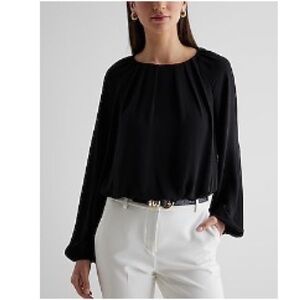 NWOT Express Gathered Neck Balloon Sleeve Top Size small